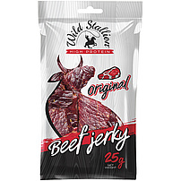 "WILD STALLION" Beef Jerky Original - Getrocknetes Rindfleisch, gepökelt und mariniert. Verzehrfertig. 100g Beef Jerky wurden aus 180g Rindfleisch hergestellt.