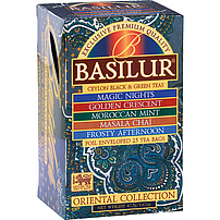 Teemischung aus 5 Sorten Schwarzer und Grüner Tee "Basilur Oriental Collection", 25 Teebeutel