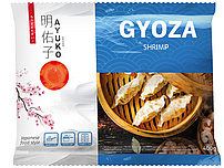 Japanische Teigtaschen "Gyoza" gefüllt mit Garnelen, tiefgefroren