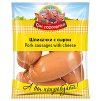 Würstchen "Spikatschki s syrom" eigener Art mit Käse und Trinkwasser, geräuchert