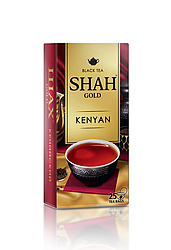 "SHAH Gold KENYAN" Schwarzer kenianischer Tee granuliert, in Teebeuteln. 25x1,8g