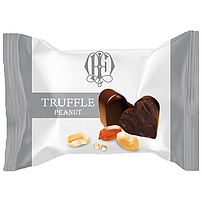 Konfekt "Truffle Peanut" mit Kakao- Cremefuellung (60%) mit Erdnuessen (9,6%), in kakaohaltiger Fettglasur (40%) / lose
