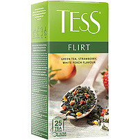 Grüner Tee "TESS Flirt" aromatisiert- Erdbeere und Pfirsich 25 x 1,5g