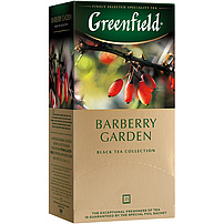 Schwarzer Tee mit Hibiskus und Berberitzen "Greenfield Barberry Garden", aromatisiert – Berberitzen. In Teebeuteln. 25 x 1,5g