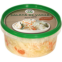Salade de chou blanc aux carottes, modérément acidifiée