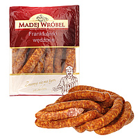 Polnische geräucherte Rohwürstchen, mittelgrob, mit Zuckerzusatz "Frankfurterki wedzone surowe"