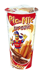 Kakao-Creme (70%) und Crissini-Brotstengel (30%) PIC NIC "Break"