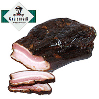Bauchfleisch gepökelt, geräuchert und gegart