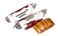 Hartkaramelle "Rakovye shejki" mit Kakao- und mandelhaltiger Füllung 30% /lose