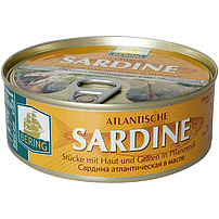 Atlantische Sardine - Stücke mit Haut und Gräten in Pflanzenöl
