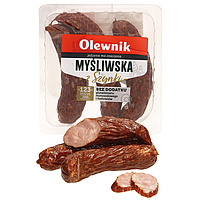 Brühwürstchen, grobzerkleinert, geräuchert, gedörrt, mit Raucharoma verfeinert "Mysliwska"