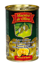 Grüne Oliven gefüllt mit Käse