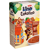 Getreidebrei ab dem vollendeten 8.Lebensmonat "Lino Cokolino". Instant Getreideflocken mit Schokoladengeschmack und Vitaminen.