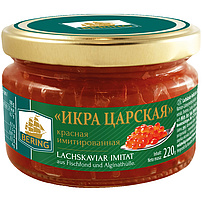 Lososový kaviár "Tsarskaya Kaviar" - imitace rybího vývaru a zdroj alginátu