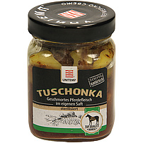 "Tuschonka" – Geschmortes Pferdefleisch im eigenen Saft, große Stücke, sterilisiert