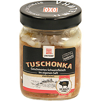 "Tuschonka" – Geschmortes Schweinfleisch im eigenen Saft, große Stücke, sterilisiert