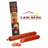 Rinderkochsalami mit Knoblauch Halal "Wolf Snack", heißgeräuchert