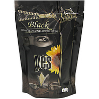 Schwarze Sonnenblumenkerne "YES" mit Schale, geröstet