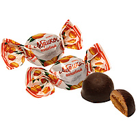 Fondant-Konfekt mit getrockneter Aprikose "Volschebnij abrikos" in kakaohaltiger Fettglasur /lose