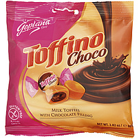 "Toffino Choco" Milchtoffees mit Schokoladengeschmackcreme (18%).