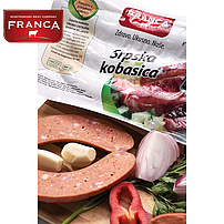 Grobe Brühwurst aus Schweine- und Rindfleisch zum Grillen nach serbischer Art, vakuumiert