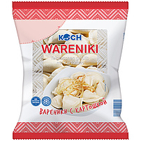 Teigtaschen "Wareniki" gefüllt mit Kartoffeln, tiefgefroren.