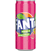 Erfrischungsgetränk "Fanta" mit Mango- und Drachenfruchtgeschmack