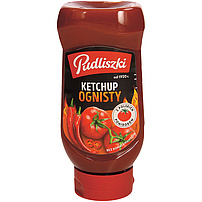 Scharfer Tomatenketchup mit Cayennepfeffer. Pasteurisiertes Produkt.
