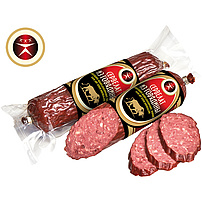 Geräucherte Rindfleischwurst nach Art einer Kochsalami, gedörrt, mit Kartoffelstärke