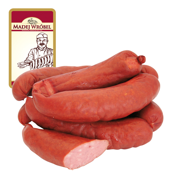 Brühwurst mit Hähnchenseparatorenfleisch, mittelgrob, geräuchert, nach polnischer Rezeptur "Kielbasa paryska"