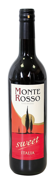 Vin italien rouge"Monte Rosso", sucré,10.5%