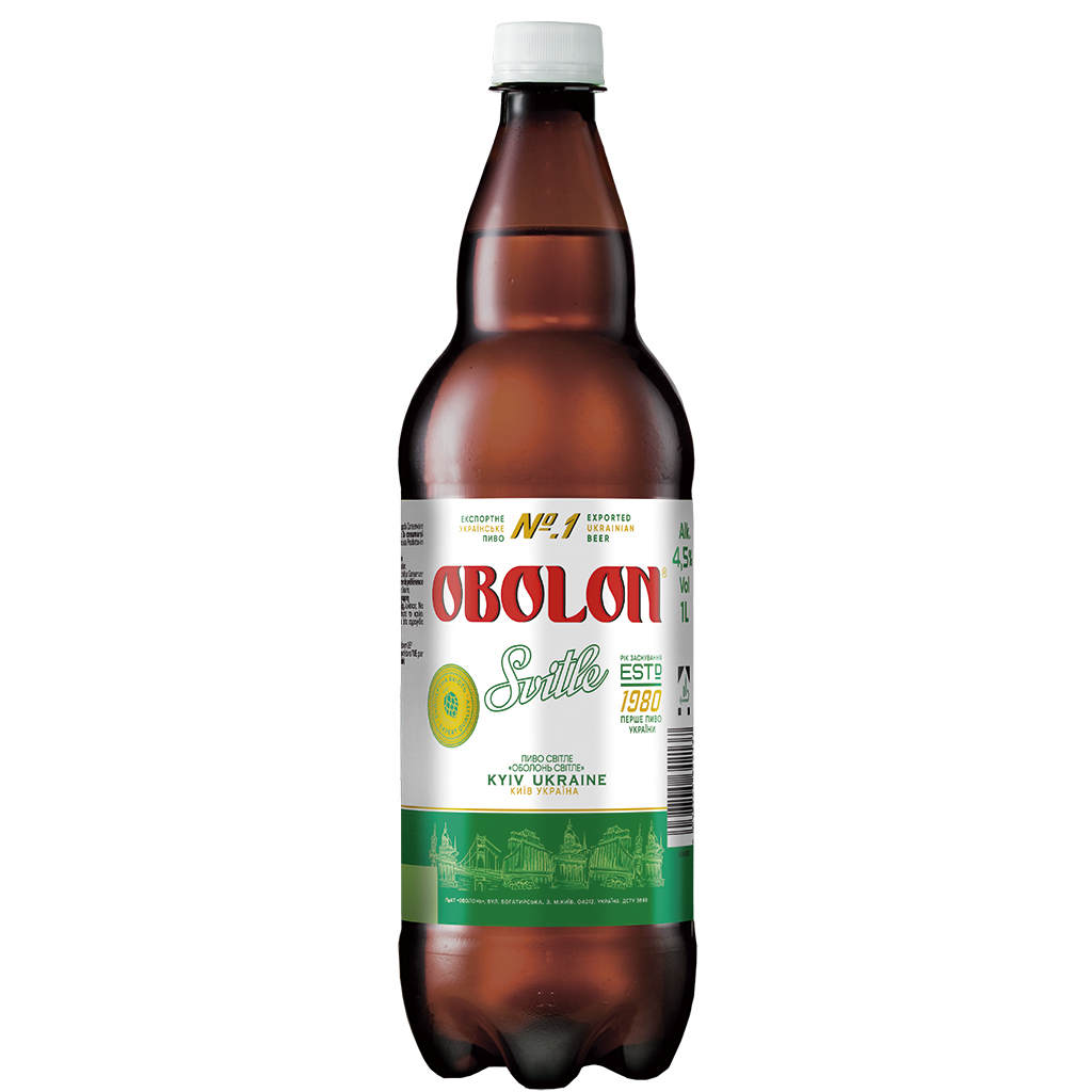 Pivo "Obolon" svetlo, izvoz, pasterizovano 4,5 vol.