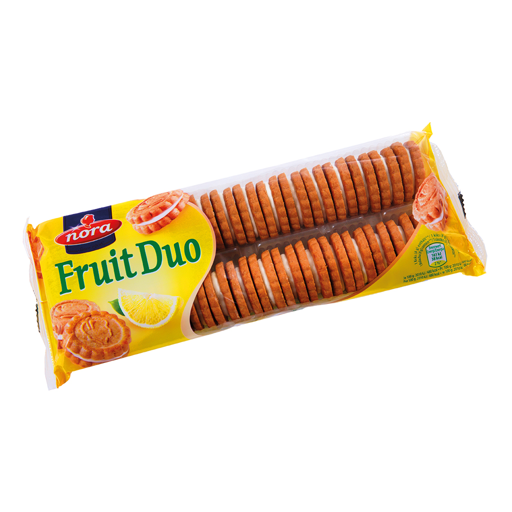 Doppelkeks mit Zitronen- und Orangen-Cremefüllung "FRUIT DUO"