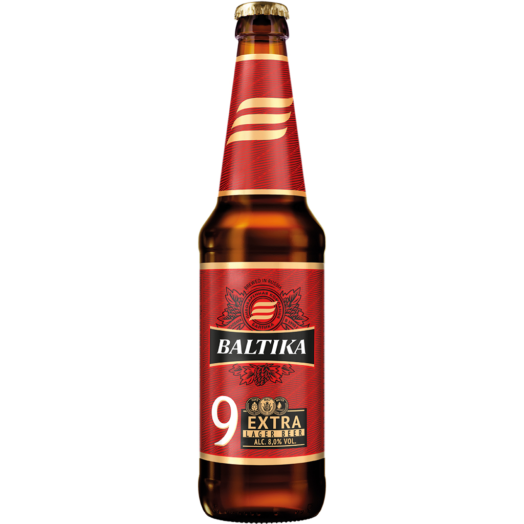 Lager pivo "Baltika Extra" br. 9, 8,0% vol.