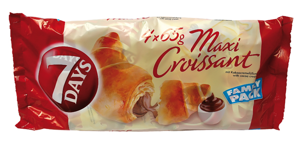 Maxi Croissants mit Kakaocremefüllung