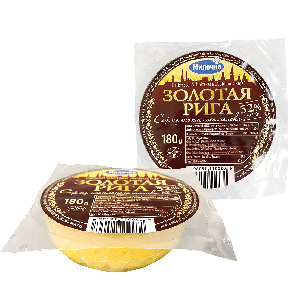 Halbfester Schnittkäse "Goldene Riga" 52% Fett i.Tr.