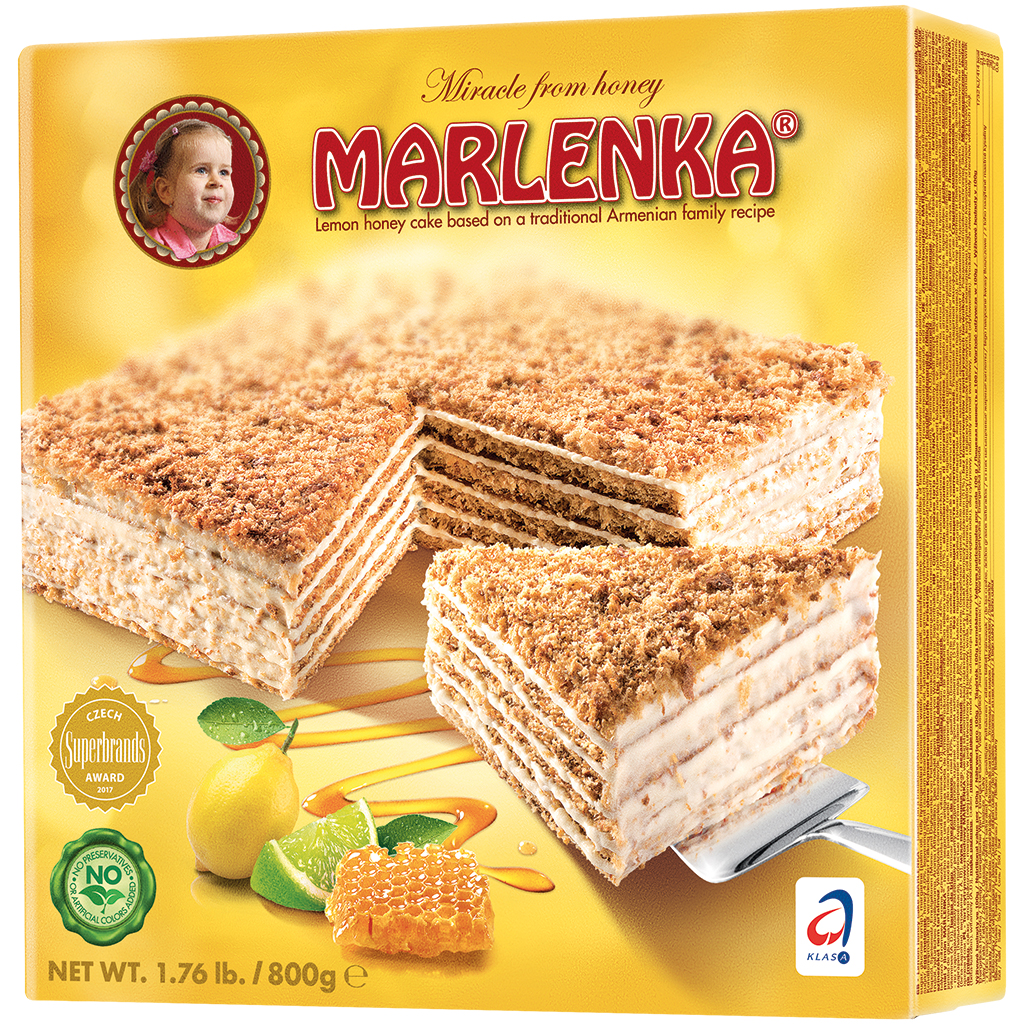 Torte "Marlenka" Honig - Zitrone, tiefgefroren
