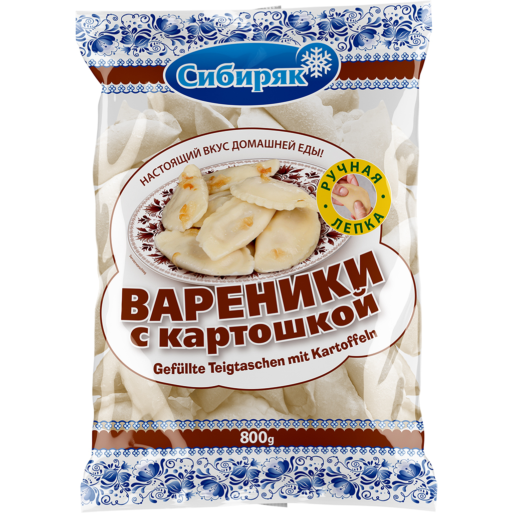Handgemachte Teigtaschen mit Kartoffeln gefüllt "Wareniki Sibirjak"