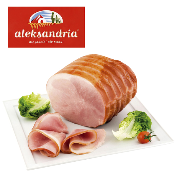 Schweinefleisch, gepökelt, gegart und geräuchert "Szynka aleksandryjska"