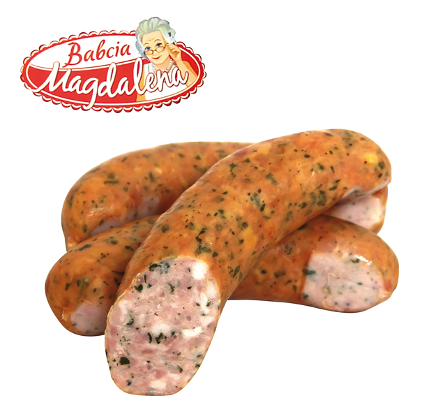 Brühwurst mit Bärlauch, mittelgrob, geräuchert "KIELBASA Z CZOSNKIEM NIEDZWIEDZIM"