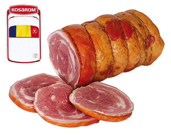 "Rulou de porc" - Gerollter Schweinebauch, gebrüht, gepökelt und geräuchert, nach rumänischer Art