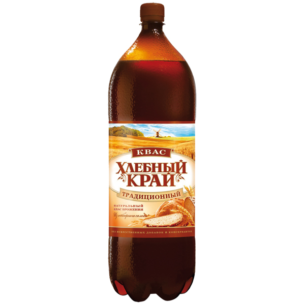 Alkoholfreies Malzgetränk Kwas "Hlebnij Kraj Tradizionnij", pasteurisiert. Natürliche Gärung