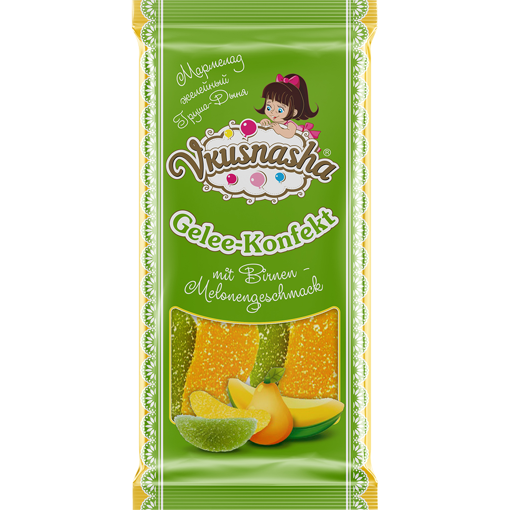 Gelee-Konfekt "Vkusnasha" mit Birnen-Melonengeschmack