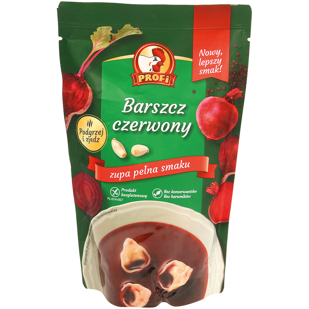 Rote-Beete-Suppe "Barszcz Czerwony". Pasteurisiert. Glutenfrei.
