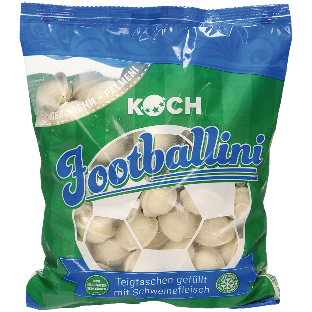 Teigtaschen "Footballini" mit Schweinefleischfüllung, tiefgefroren