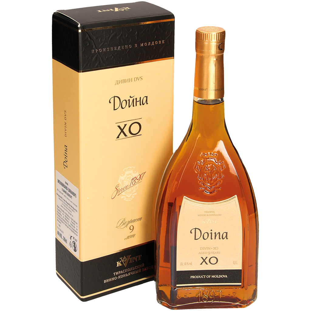 Weinbrand (Brandy) "Doina" in Geschenkbox/ 9 Jahre, 40% vol.
