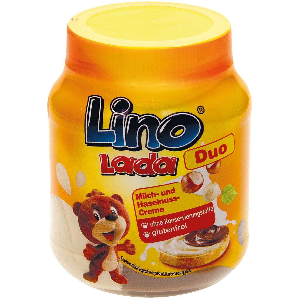 Mischung aus Milch- und Hasellnuss-Creme "Lino Lada Duo"