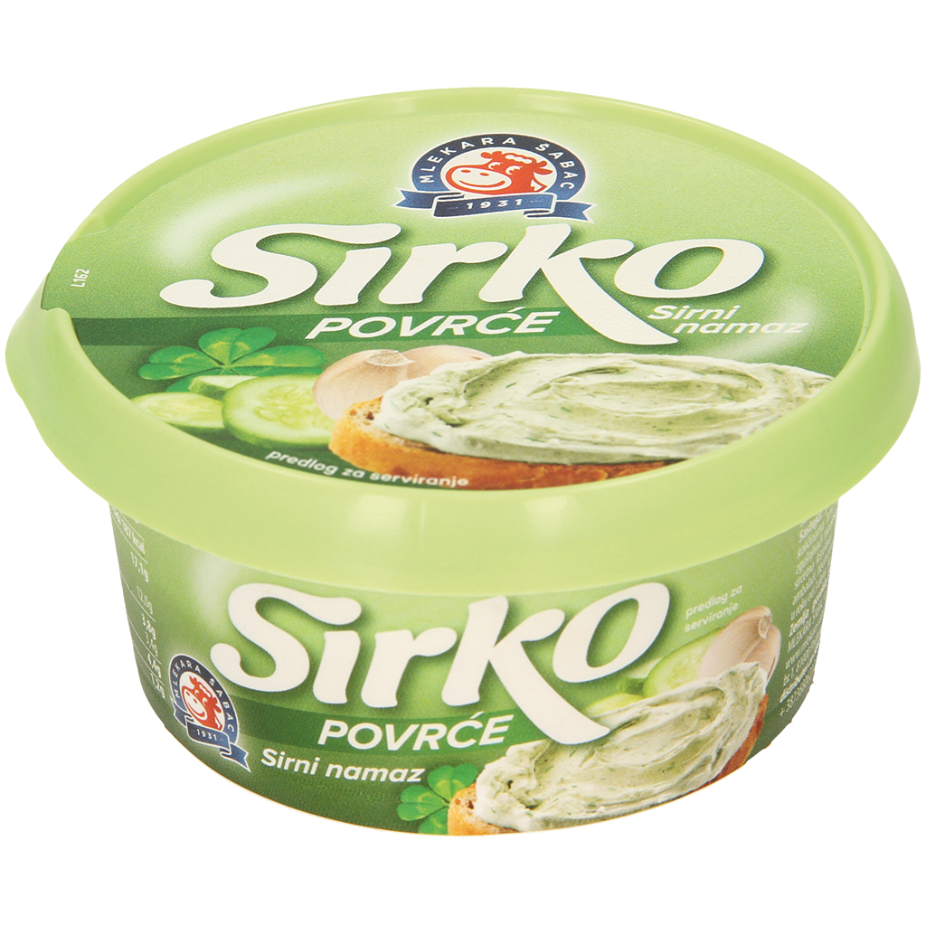Frischkäsezubereitung mit Zwiebel-Gurken-Zubereitung "Sirko povrce", wärmebehandelt, Rahmstufe im Milchanteil
