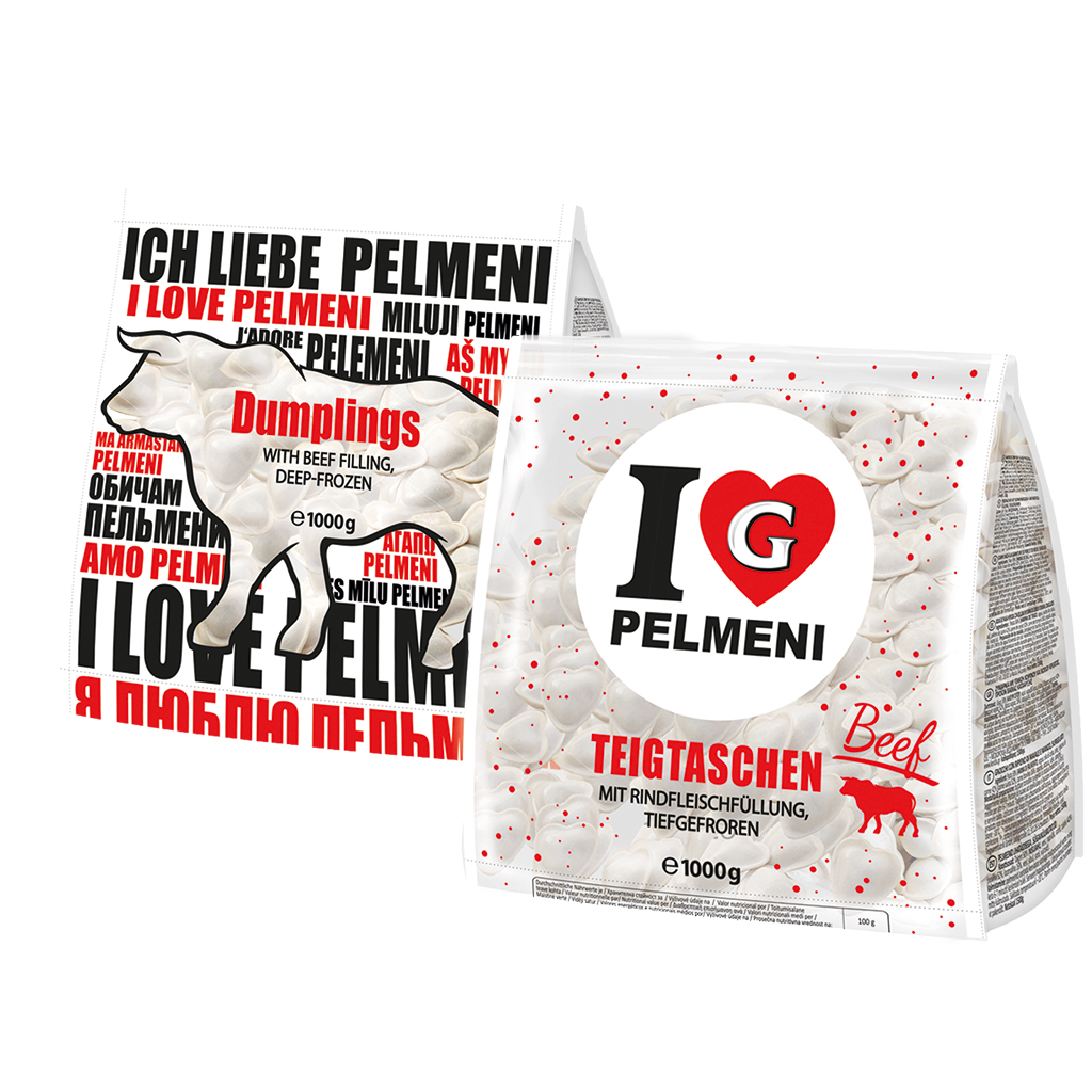 Teigtaschen "I Love Pelmeni Beef" mit Rindfleischfuellung, tiefgefroren