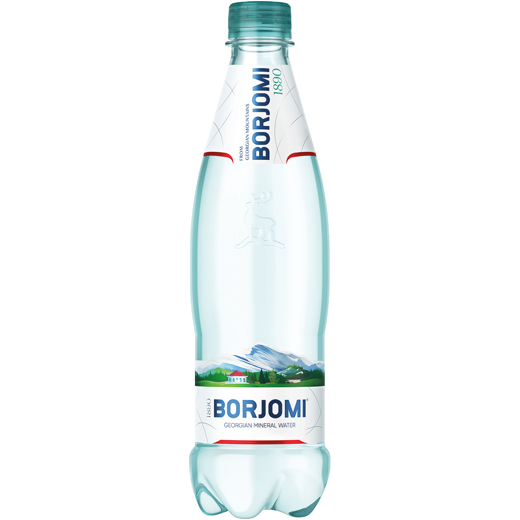 Natuerliches Mineralwasser mit Kohlensaeure versetzt "Borjomi"